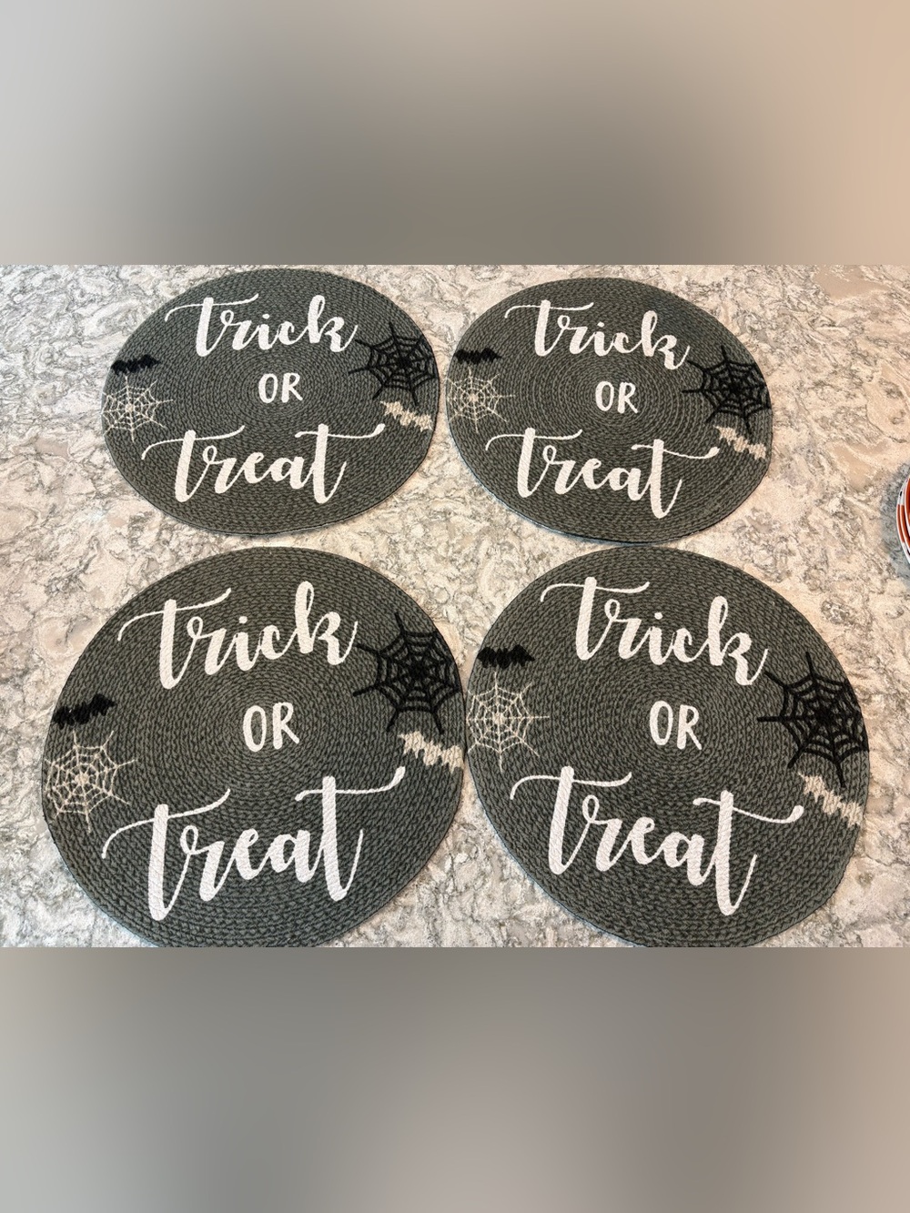 Storehouse Halloween 'Trick or Treat' Round Placemats - Set of 4